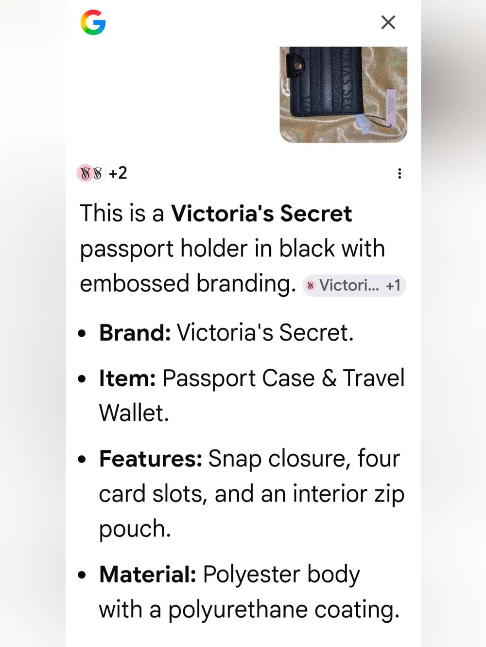 Victoria's Secret Black Cardholder Wallet  NWT - Picture 6 of 7